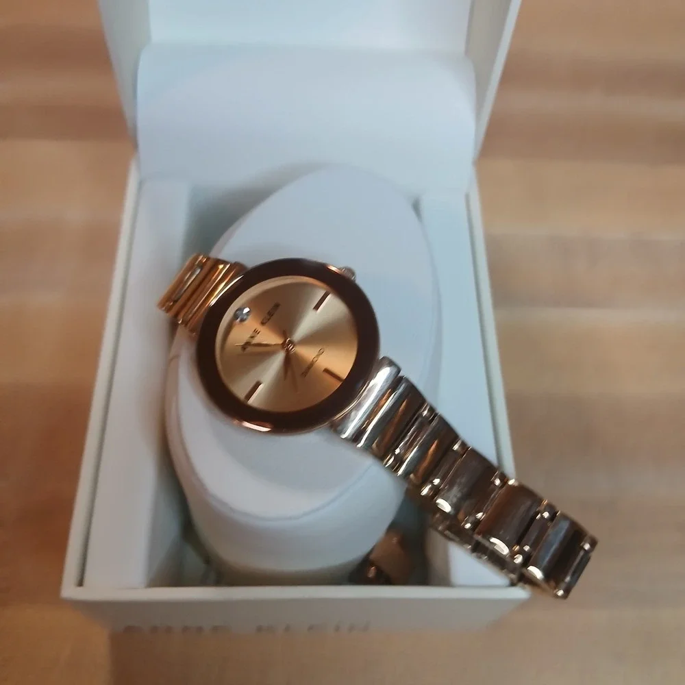 Anne Klein Women's Genuine Diamond Dial Bracelet Watch Rose Gold‎